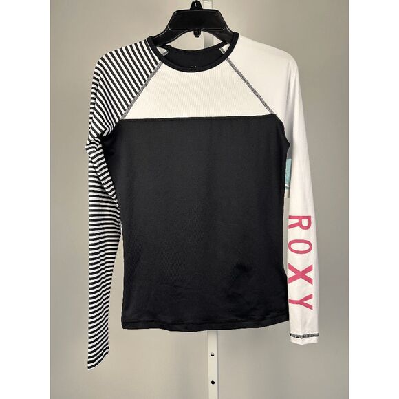 Roxy Women's Stripe UPF 50+ Long Sleeve Rash Guard Size M - Picture 2 of 6